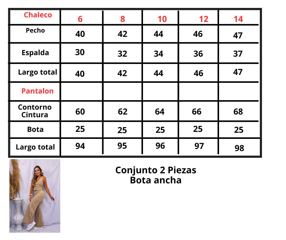 Conjunto Pantalón y Chaleco Pretina