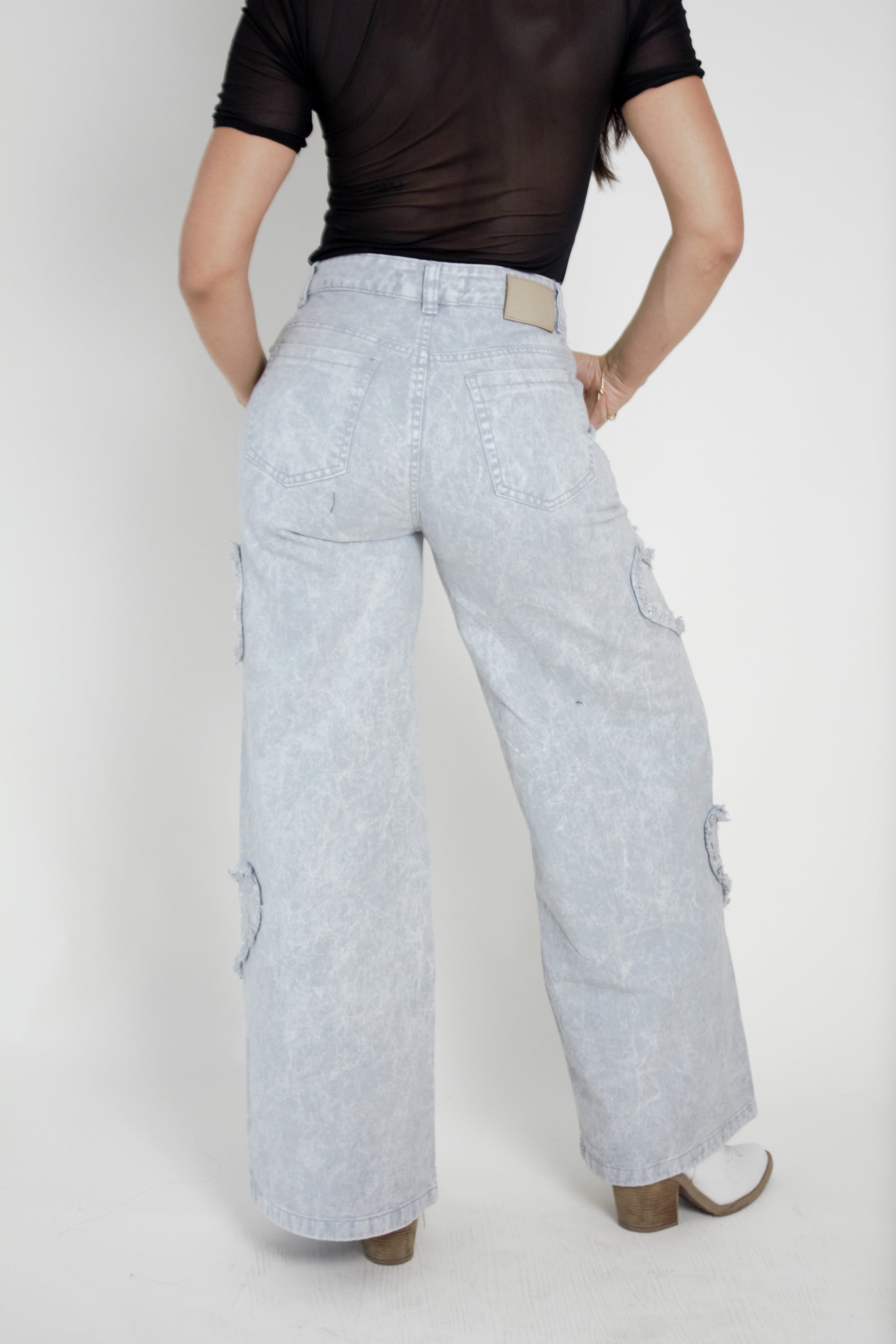 Jean Diseño Corazones Con Brillos