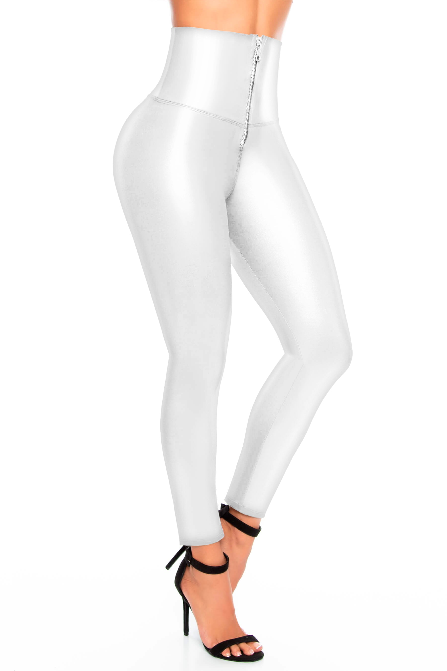 Leggings Blanco Cierre Delantero