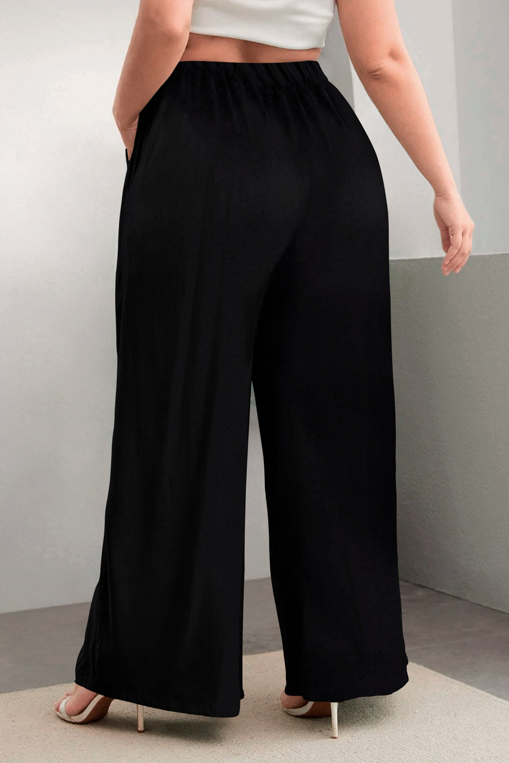 Pantalón Amplio Chalis negro Plus Size