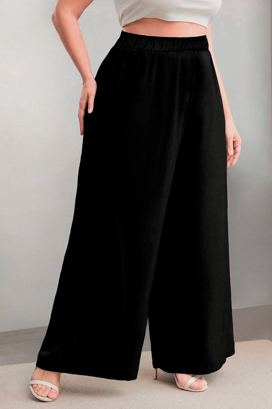 Pantalón Amplio Chalis negro Plus Size