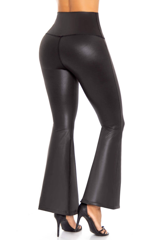 Leggings Efecto Cuero Bota Campana