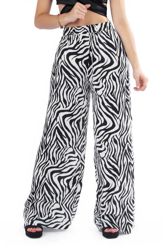 Pantalón Amplio Estampado cebra