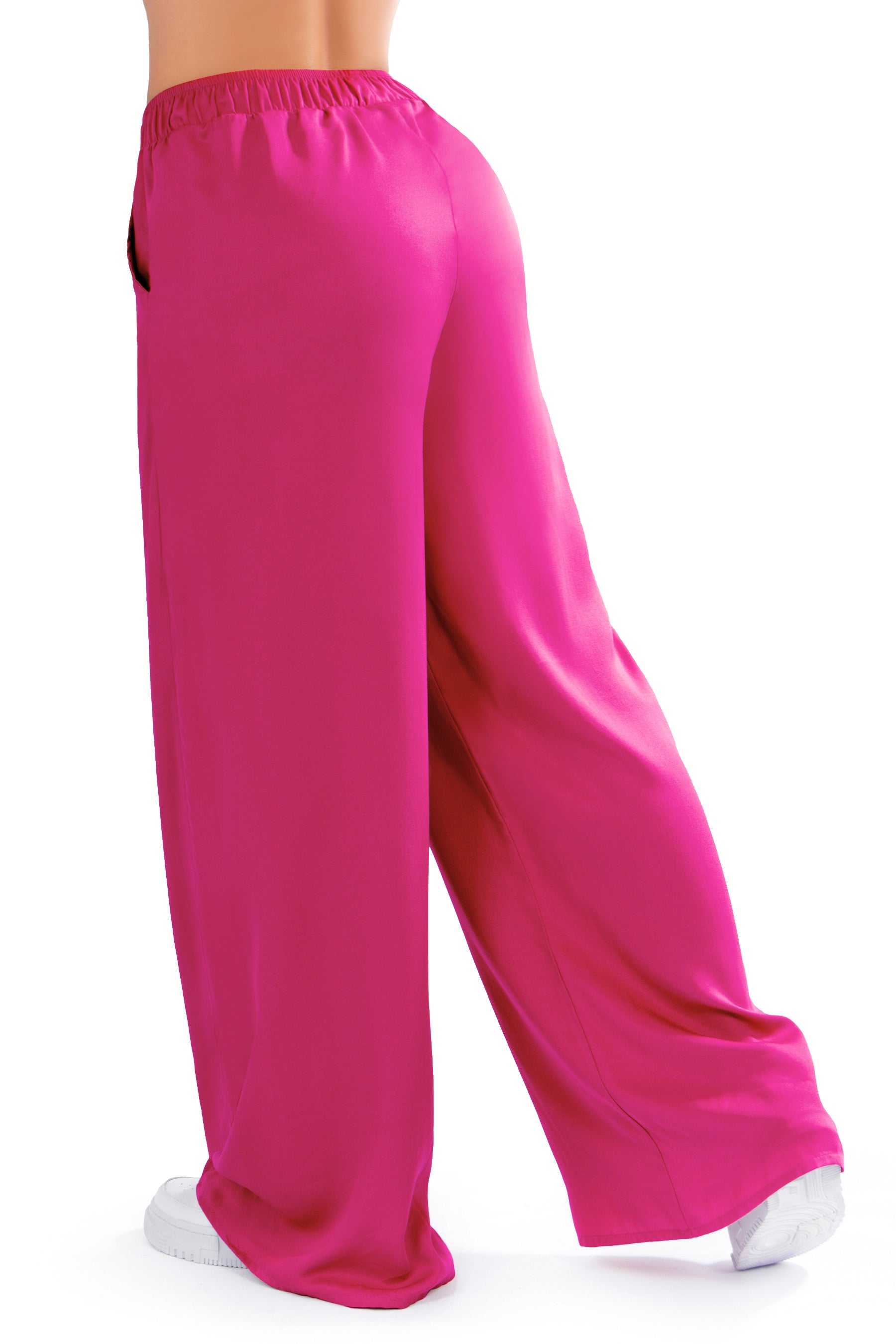 Pantalón Amplio Chalis Fucsia